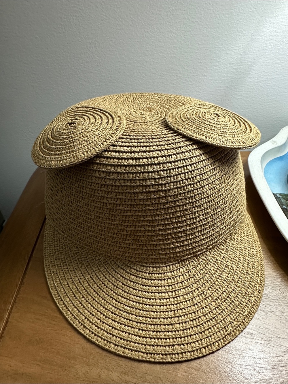 Love Tree Kids Straw Hat with Playful Ear Accents - Tan